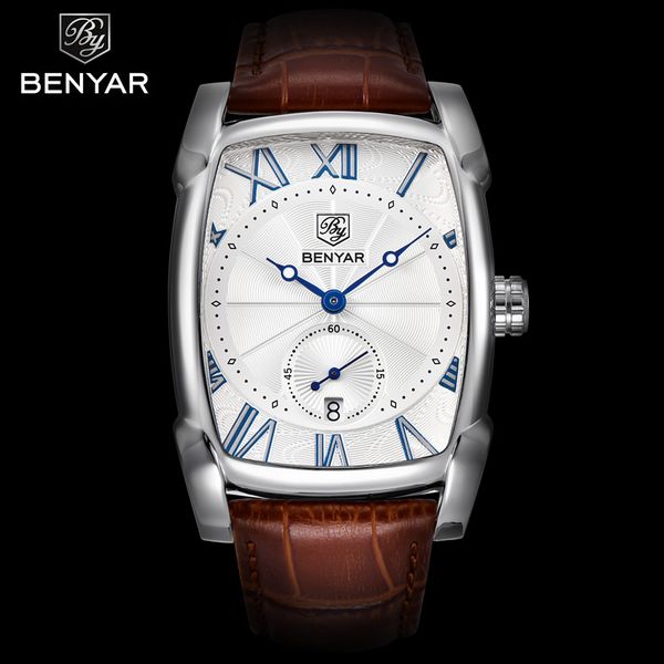 benyar watch men fashion sports quartz clock mens watches business waterproof watch relogio masculino, Slivery;brown
benyar watch men fashion sports quartz clock mens watches business waterproof watch relogio masculino, Slivery;brown