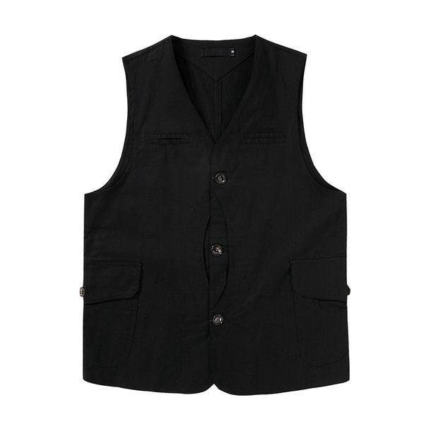 vest coat multi-pocket personality clothing placket design off-shoulder jacket male solid color wild casual vests spring new, Black;white
vest coat multi-pocket personality clothing placket design off-shoulder jacket male solid color wild casual vests spring new, Black;white