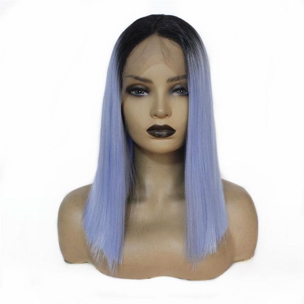 natural hairline synthetic lace front wig two tones short bob ombre light blue straight wigs for women heat resistant fiber hair, Black
natural hairline synthetic lace front wig two tones short bob ombre light blue straight wigs for women heat resistant fiber hair, Black