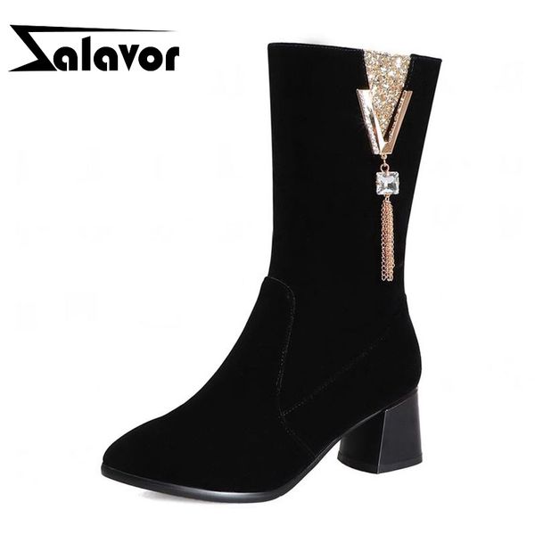 zalavor women office ladies mid calf boots pointed toe warm boots square heels warm snow daily shoes woman size 32-43, Black
zalavor women office ladies mid calf boots pointed toe warm boots square heels warm snow daily shoes woman size 32-43, Black
