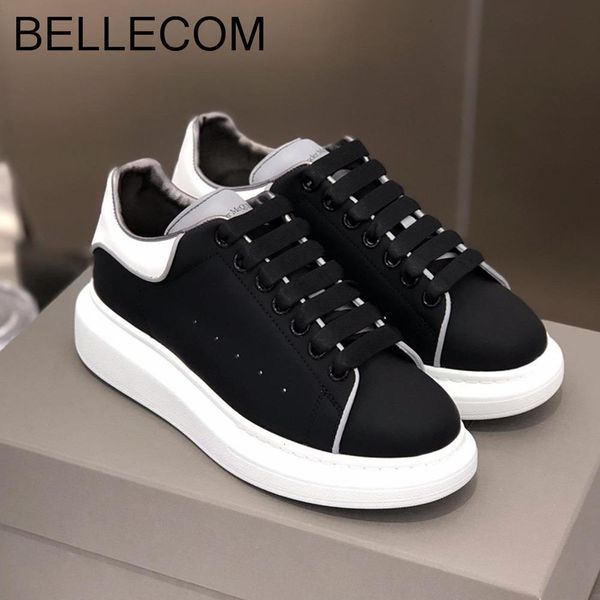 bellecom new women's small white sneakers women leather breathable woman womens thick-soled sports platform ladies flat shoes, Black 
bellecom new women's small white sneakers women leather breathable woman womens thick-soled sports platform ladies flat shoes, Black