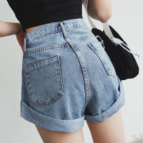 women's shorts denim white women short jeans khaki wide leg elastic waist classic vintage high summer, White;black
women's shorts denim white women short jeans khaki wide leg elastic waist classic vintage high summer, White;black