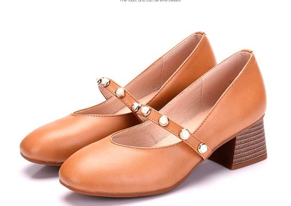 2018 pearl women's shoes in spring and autumn with new style middle heel coarse heel shallow mouth square head, Black
2018 pearl women's shoes in spring and autumn with new style middle heel coarse heel shallow mouth square head, Black