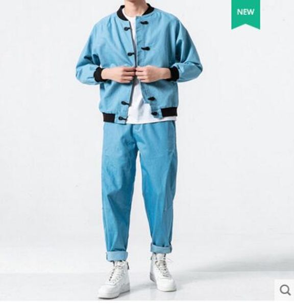 2019 spring tang suit men's youth two-piece chinese style men's national tide jacket chinese jacket retro suit, Black;brown
2019 spring tang suit men's youth two-piece chinese style men's national tide jacket chinese jacket retro suit, Black;brown
