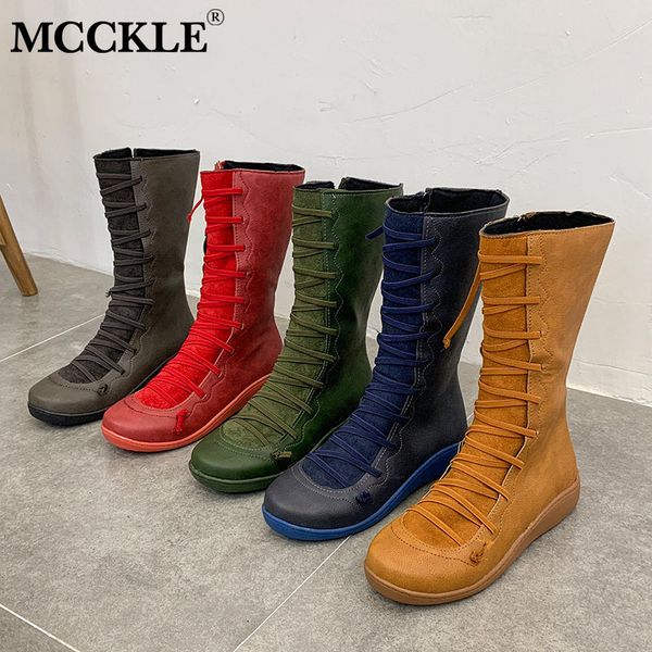 mcckle women's mid calf boots flat pu leather women autumn cross strap vintage women long punk boot ladies shoes woman plus size, Black
mcckle women's mid calf boots flat pu leather women autumn cross strap vintage women long punk boot ladies shoes woman plus size, Black