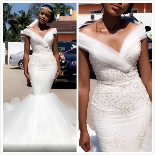 vestidos elegant white off shoulder mermaid lace applique pearls sweep train custom made pleats wedding dress bridal wedding gowns
vestidos elegant white off shoulder mermaid lace applique pearls sweep train custom made pleats wedding dress bridal wedding gowns