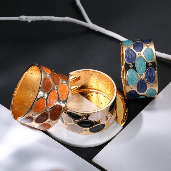 vintage boho enamel opening wrap cuff bracelets & bangles for women girl trendy female crystal rhinestone bridal wedding bangles, Black 
vintage boho enamel opening wrap cuff bracelets & bangles for women girl trendy female crystal rhinestone bridal wedding bangles, Black