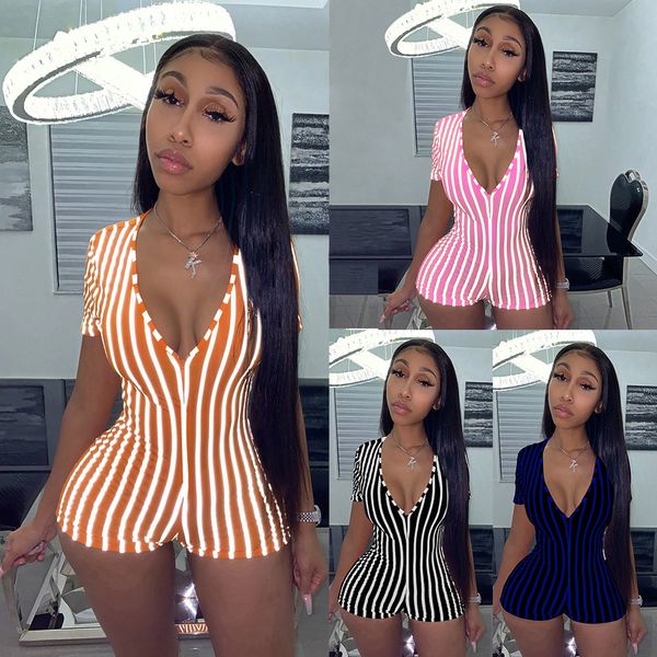 women striped jumpsuit shorts jumpsuit short sleeve v-neck t shirt short pants rompers clubwear dhl, White
women striped jumpsuit shorts jumpsuit short sleeve v-neck t shirt short pants rompers clubwear dhl, White