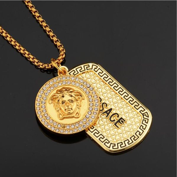 New 18k gold punk medu a hip hop tag necklace head portrait pendant neckalce fa hion jewelry men women acce orie
New 18k gold punk medu a hip hop tag necklace head portrait pendant neckalce fa hion jewelry men women acce orie