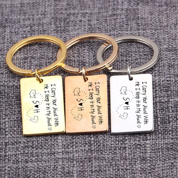 jewelry distance love keychain i carry your heart with me customized name initial letter personality 30*20 square key tag, Silver
jewelry distance love keychain i carry your heart with me customized name initial letter personality 30*20 square key tag, Silver