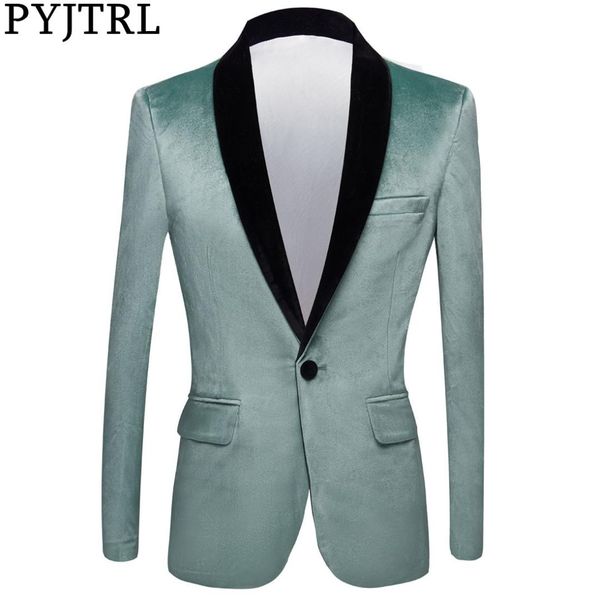 pyjtrl men fashion autumn turquoise color shawl lapel velvet blazer slim fit suit jacket wedding groom stage singer prom costume, White;black
pyjtrl men fashion autumn turquoise color shawl lapel velvet blazer slim fit suit jacket wedding groom stage singer prom costume, White;black