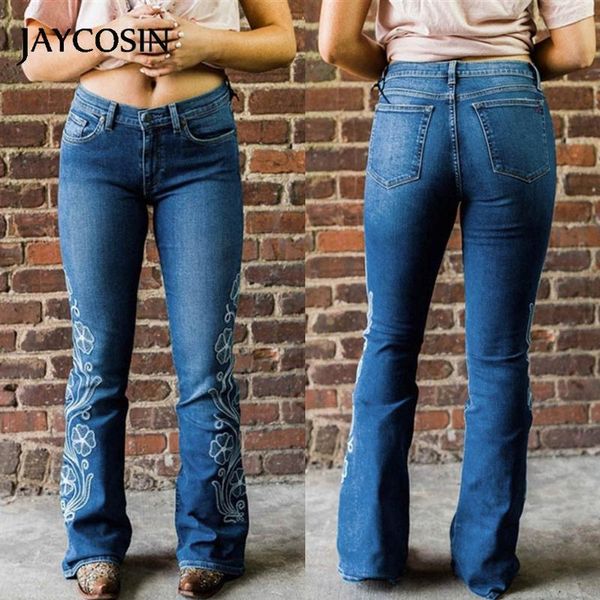 jaycosin jeans high waist embroidery button women's pants pocket flare pants trousers bell-bottom casua denim female lady 2020, Blue
jaycosin jeans high waist embroidery button women's pants pocket flare pants trousers bell-bottom casua denim female lady 2020, Blue