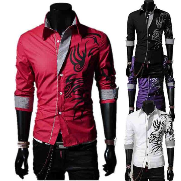new men's chest lattice line design shirts british fashion long sleeve shirts personality dragon-print shirt, White;black
new men's chest lattice line design shirts british fashion long sleeve shirts personality dragon-print shirt, White;black