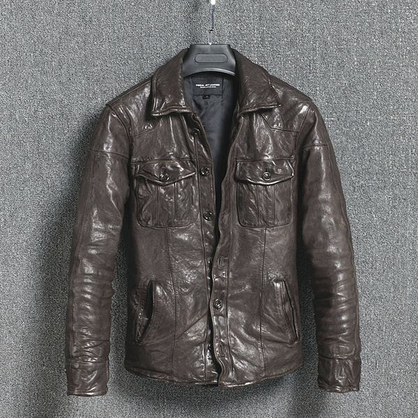 genuine leather jacket vintage slim men's leather jacket men motorcycle sheepskin coat short jaqueta couro 16301888m01-2 yy411, Black
genuine leather jacket vintage slim men's leather jacket men motorcycle sheepskin coat short jaqueta couro 16301888m01-2 yy411, Black