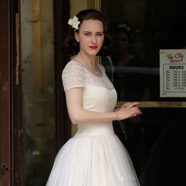 the marvelous mrs. maisel retro wedding dresses 2019 vintage tea-length 1950s' lace tulle short sleeve bridal informal wedding gown, White
the marvelous mrs. maisel retro wedding dresses 2019 vintage tea-length 1950s' lace tulle short sleeve bridal informal wedding gown, White