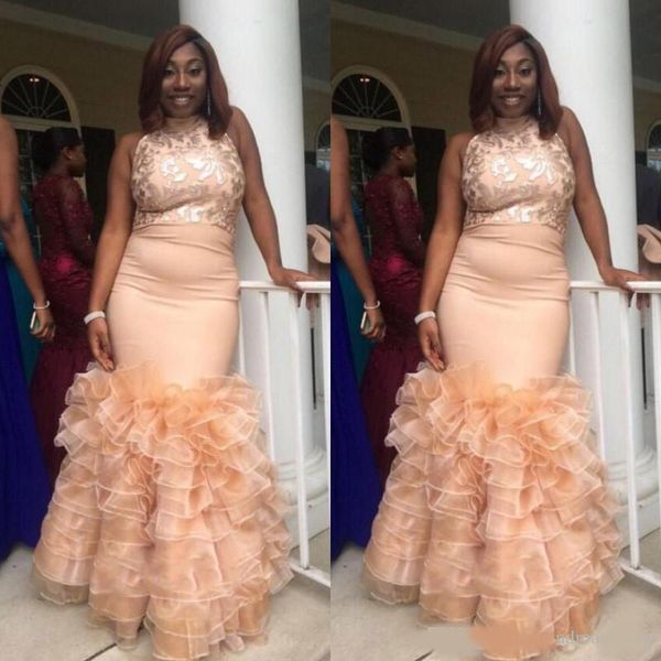 2020 african plus size prom dresses appliques high neck lace ruffles tiered floor length formal mermaid evening dresses cocktail party gowns, Black
2020 african plus size prom dresses appliques high neck lace ruffles tiered floor length formal mermaid evening dresses cocktail party gowns, Black