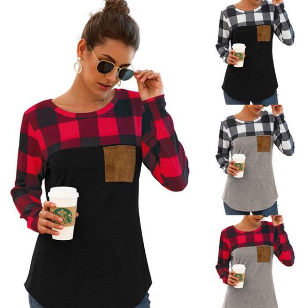 женщины plaid sleevetops европа круглый воротник с длинными рукавами футболки весна осень леди блуза девушки карман tops wy182q, White
женщины plaid sleevetops европа круглый воротник с длинными рукавами футболки весна осень леди блуза девушки карман tops wy182q, White