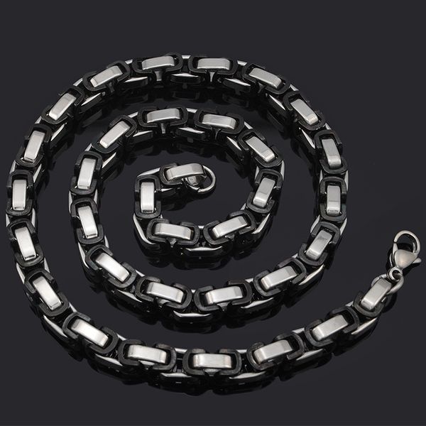 60cm*8mm necklace vintage byzantine box link stainless steel chain necklaces for men ing, Silver
60cm*8mm necklace vintage byzantine box link stainless steel chain necklaces for men ing, Silver