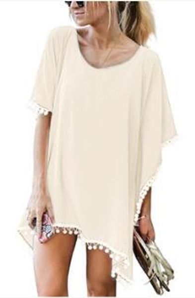 fashion-bikini cover ups women clothes fashion tassel dresses chiffon summer shirt dress beach casual mini dress loose blouse beachwear, White;black
fashion-bikini cover ups women clothes fashion tassel dresses chiffon summer shirt dress beach casual mini dress loose blouse beachwear, White;black