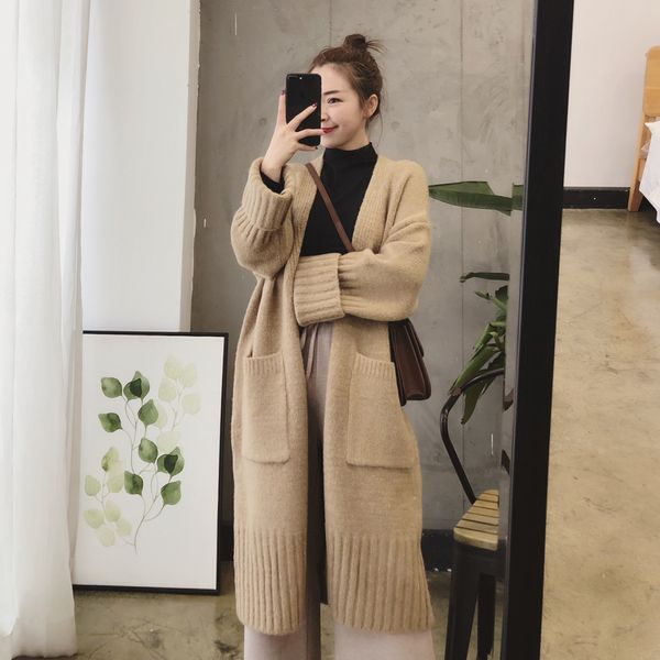deivor new fashion loose over the knee lazy mid long knitted sweater thickened cardigan coat for women, White
deivor new fashion loose over the knee lazy mid long knitted sweater thickened cardigan coat for women, White