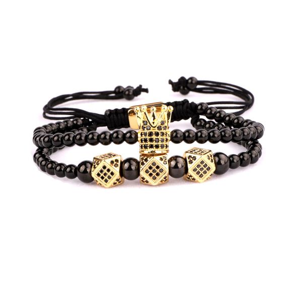 beaded, strands cz micro pave crown charm stainless steel beads adjustable bracelet men jewelry, Black
beaded, strands cz micro pave crown charm stainless steel beads adjustable bracelet men jewelry, Black