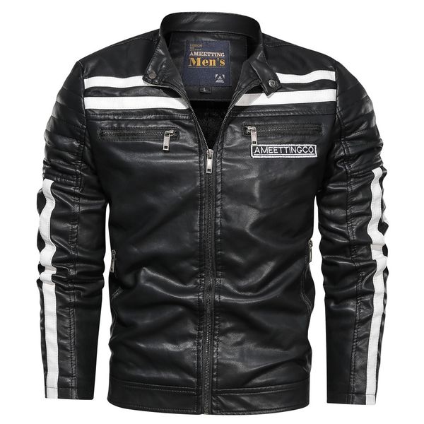 men's jacket autumn winter warm coats vintage long sleeve zipper stand collar solid imitation leather coat clothing for male 87, Black;brown
men's jacket autumn winter warm coats vintage long sleeve zipper stand collar solid imitation leather coat clothing for male 87, Black;brown