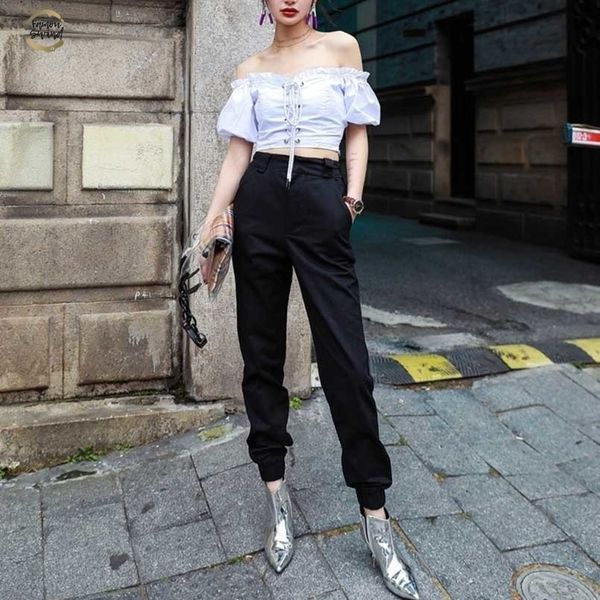 high waist camo black pants joggers women capris cargo pants trousers women camouflage korean fashion, Black;white
high waist camo black pants joggers women capris cargo pants trousers women camouflage korean fashion, Black;white