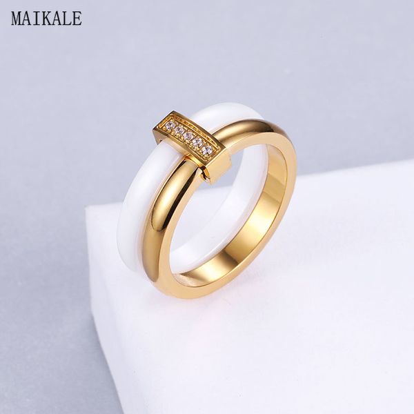 maikale white ceramic stainless steel rings for women gold silver color paved cubic zirconia round finger ring fashion jewelry, Golden;silver
maikale white ceramic stainless steel rings for women gold silver color paved cubic zirconia round finger ring fashion jewelry, Golden;silver