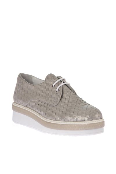pearl genuine leather gray women 's shoes 120130006507, Black