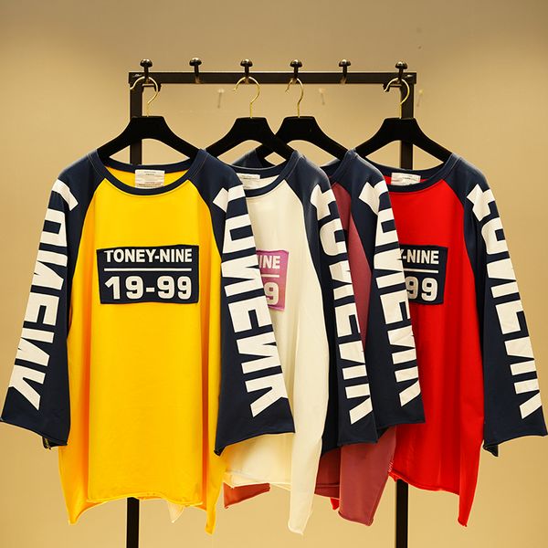 student harajuku letter printed tees shirt korean fashion contrast color blocked letter high street plus size pullovers, White
student harajuku letter printed tees shirt korean fashion contrast color blocked letter high street plus size pullovers, White
