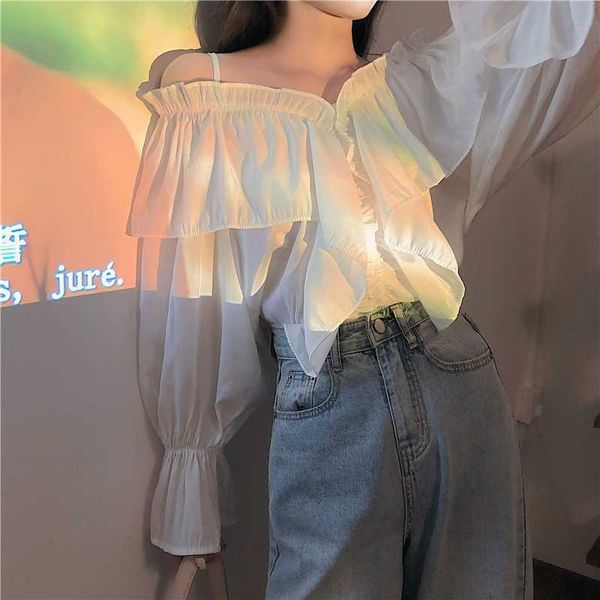 zcsmll one-shoulder women's bubble sleeve white chiffon shirt 2020 new summer loose long-sleeved design women shirt
zcsmll one-shoulder women's bubble sleeve white chiffon shirt 2020 new summer loose long-sleeved design women shirt