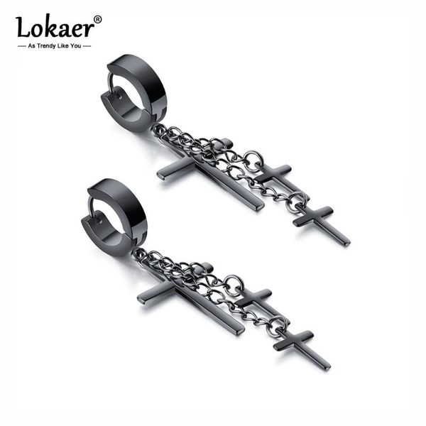 lokaer brand hiphop/rock titanium steel men's hoop earrings 3pcs cross tide male black earrings boy jewelry pendientes oge423, Golden;silver
lokaer brand hiphop/rock titanium steel men's hoop earrings 3pcs cross tide male black earrings boy jewelry pendientes oge423, Golden;silver