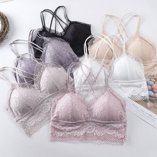lace bralette women lingerie tank eyelashes lace beauty back padded hollow out bottoming, Black;white
lace bralette women lingerie tank eyelashes lace beauty back padded hollow out bottoming, Black;white