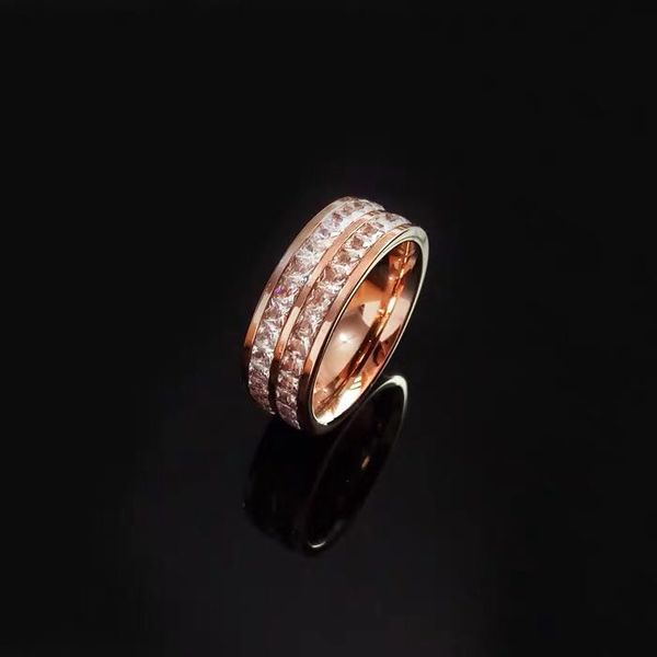 fashion korean double row crystal diamond ring 18k rose gold couple ring men and women pair ring, Silver
fashion korean double row crystal diamond ring 18k rose gold couple ring men and women pair ring, Silver