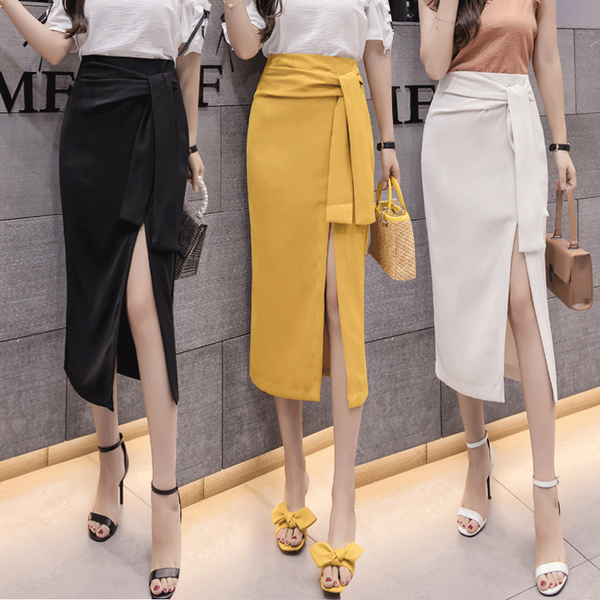 women high waist pencil midi skirt female bandage skirts womens summer new knee length split package hip skirt yellow w1968, Black
women high waist pencil midi skirt female bandage skirts womens summer new knee length split package hip skirt yellow w1968, Black
