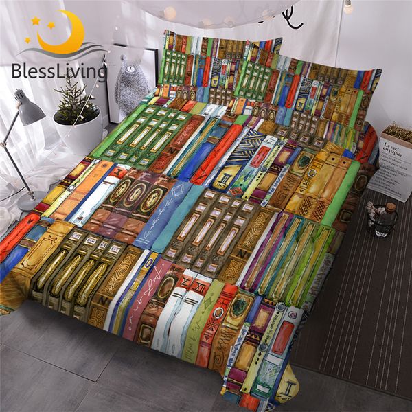 blessliving books printed bedding set watercolor duvet cover with pillow cases 3-piece colorful bedspreads modern home bed cover
blessliving books printed bedding set watercolor duvet cover with pillow cases 3-piece colorful bedspreads modern home bed cover