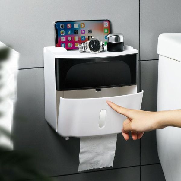 bathroom waterproof double tissue box toilet paper holder wall mounted dispenser multi-function double-layer large capacity
bathroom waterproof double tissue box toilet paper holder wall mounted dispenser multi-function double-layer large capacity