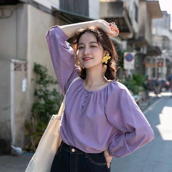2020 new women autumn fashion solid long puff sleeve blouses bottom female women feminine blusas korea style shirts a46, White
2020 new women autumn fashion solid long puff sleeve blouses bottom female women feminine blusas korea style shirts a46, White