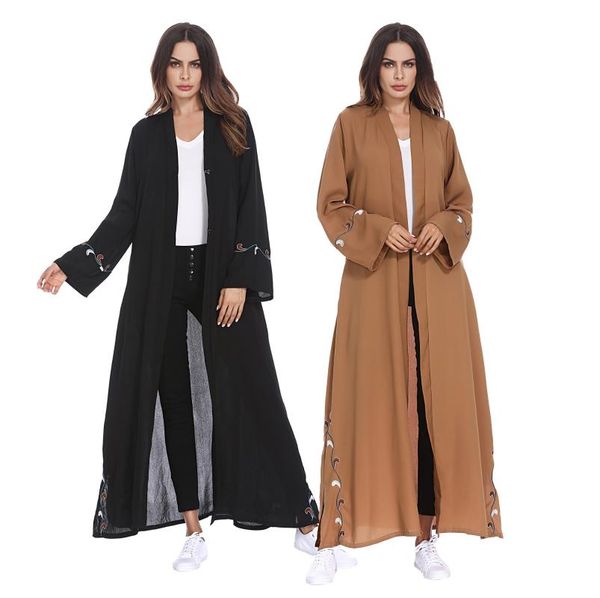 new style arabia dress turkey middle east-style simple atmospheric versatile cardigan embroidered robe 1209#, Black
new style arabia dress turkey middle east-style simple atmospheric versatile cardigan embroidered robe 1209#, Black