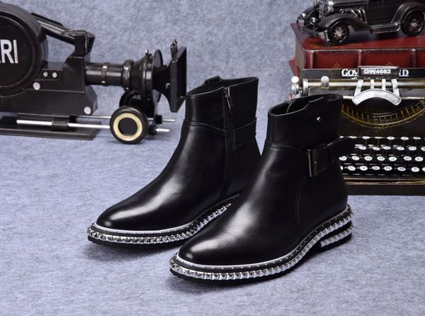 trend men boots men cowhide round toe business shoes botas hombre short wedding shoes, Black
trend men boots men cowhide round toe business shoes botas hombre short wedding shoes, Black