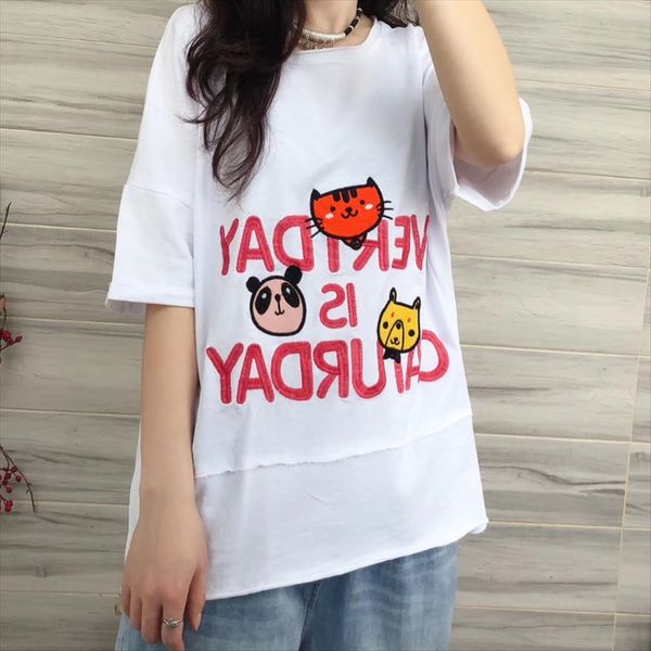 literature and art 2020 loose short sleeve lazy style cartoon bear t-shirt embroidery embroidery shoulder sleeve t-shirt female, White
literature and art 2020 loose short sleeve lazy style cartoon bear t-shirt embroidery embroidery shoulder sleeve t-shirt female, White