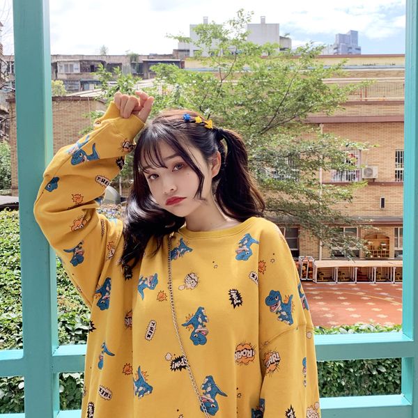cute cartoon dinosaur print sweatershirt female loose new warm winter korean bf harajuku ins tide kawaii women clothes, Black
cute cartoon dinosaur print sweatershirt female loose new warm winter korean bf harajuku ins tide kawaii women clothes, Black