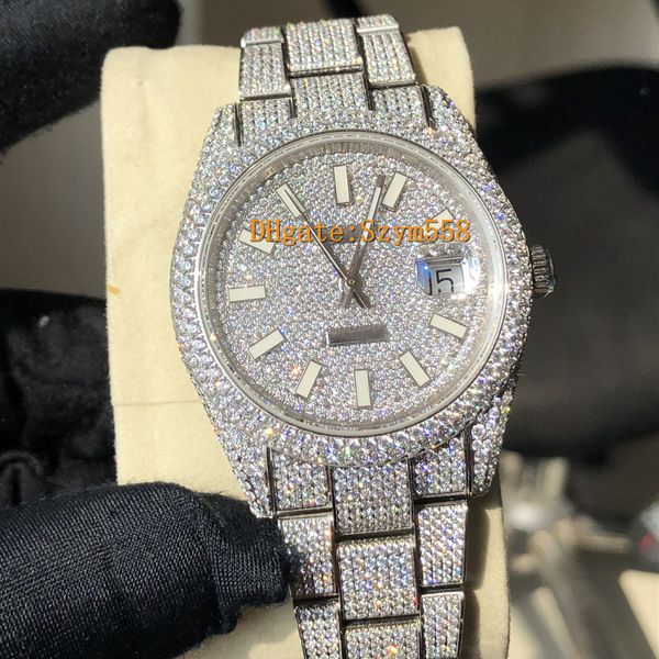 Full diamond luxury watch iced out watch eta 2824 automatic 41mm men ilver waterproof 904l tainle et diamond cz, Slivery;brown
Full diamond luxury watch iced out watch eta 2824 automatic 41mm men ilver waterproof 904l tainle et diamond cz, Slivery;brown
