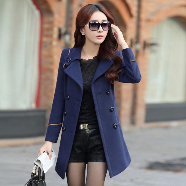 2019 new spring autumn meidum long trench coats women slim double-breasted turn down collar korean outerwear, Tan;black 
2019 new spring autumn meidum long trench coats women slim double-breasted turn down collar korean outerwear, Tan;black