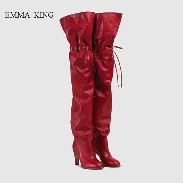 mujer stretch lace-up over the knee boots fashion square high heels red western boots women autumn winter bottes femme shoes, Black
mujer stretch lace-up over the knee boots fashion square high heels red western boots women autumn winter bottes femme shoes, Black