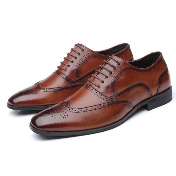 spring and autumn men's leather formal shoes england style mens brogue shoes pointed toe mens flat wedding shoes, Black
spring and autumn men's leather formal shoes england style mens brogue shoes pointed toe mens flat wedding shoes, Black