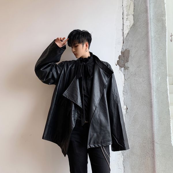 2019 autumn and winter korean version of the new locomotive men's casual handsome personality leather jacket, Black
2019 autumn and winter korean version of the new locomotive men's casual handsome personality leather jacket, Black