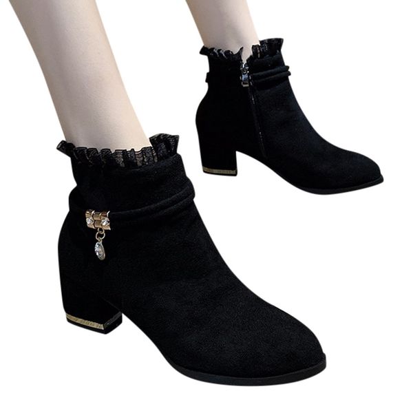 sagace ankle boots women luxury crystal short boots ladies square heel ankle casual party short, Black
sagace ankle boots women luxury crystal short boots ladies square heel ankle casual party short, Black