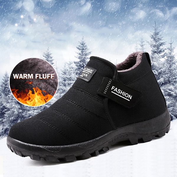 men shoes winter snow boots warm fur inside casual ankle boots men slip-on loafer antiskid bottom cotton shoes for father, Black
men shoes winter snow boots warm fur inside casual ankle boots men slip-on loafer antiskid bottom cotton shoes for father, Black