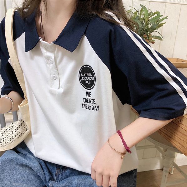 harajuku girls' college short sleeve korean collar women's t-shirt vintage large size loose female japanese tshirts, White
harajuku girls' college short sleeve korean collar women's t-shirt vintage large size loose female japanese tshirts, White